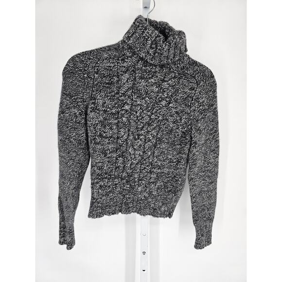 Express Womens Sz L Wool Angora Cashmere Blend Turtleneck Sweater Gray - Picture 1 of 4